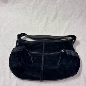 Lucky Brand Black Suede Shoulder Bag